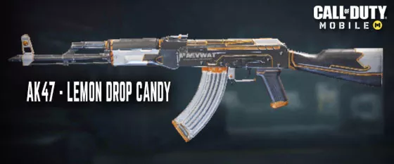 Lemon Drop Candy - AK47 Skin in Call of Duty Mobile.