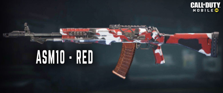 Red ASM10 Skin in Call of Duty Mobile.