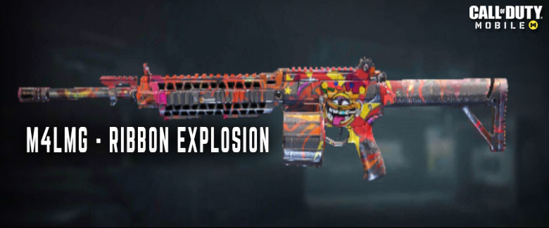 Ribbon Explosion M4LMG Skin in Call of Duty Mobile.