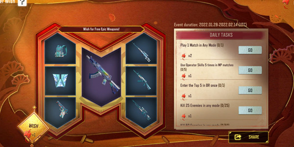 Get Chinese Knots to wish for rewards in COD Mobile