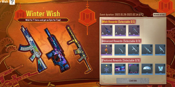 Choose Reward in Winter Wish Event of COD Mobile Season 1 2022