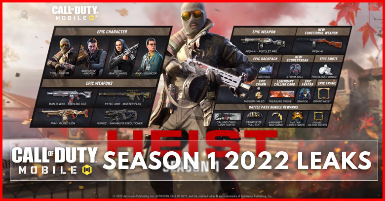 COD Mobile Season 1 2022 Battle Pass Leaks: Characters, Epics, & Weapons