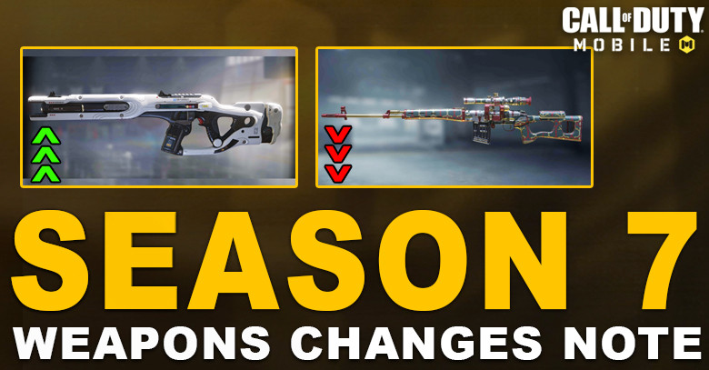 Call of Duty Mobile Season 7 Weapon Changes Note