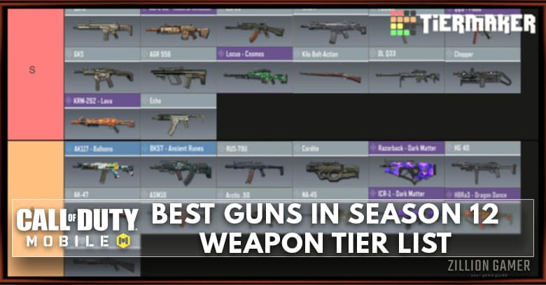 Best Gun in COD Mobile Season 12 Tier List