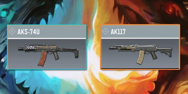 The comparison between AKS-74U and AK117 in Call of Duty Mobile.