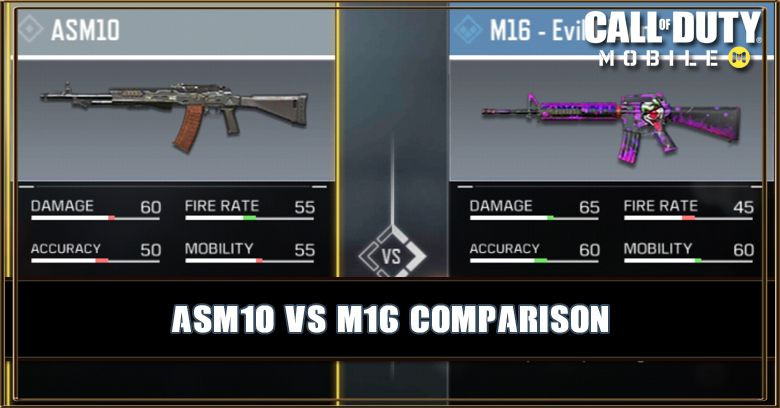 ASM10 VS M16 Comparison