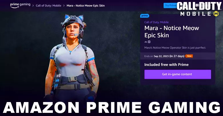 AminGh𝕏 on X: New #CoDMobile exclusive reward for  Prime Gaming  Subscribers Mara - Notice Meow Epic Operator Skin Available to Claim Now:    / X