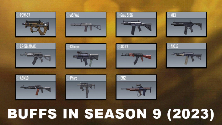 COD Mobile weapons buffs in Season 9 (2023)