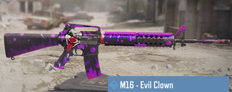 M16 skins Evil Clown in Call of Duty Mobile. - zilliongamer