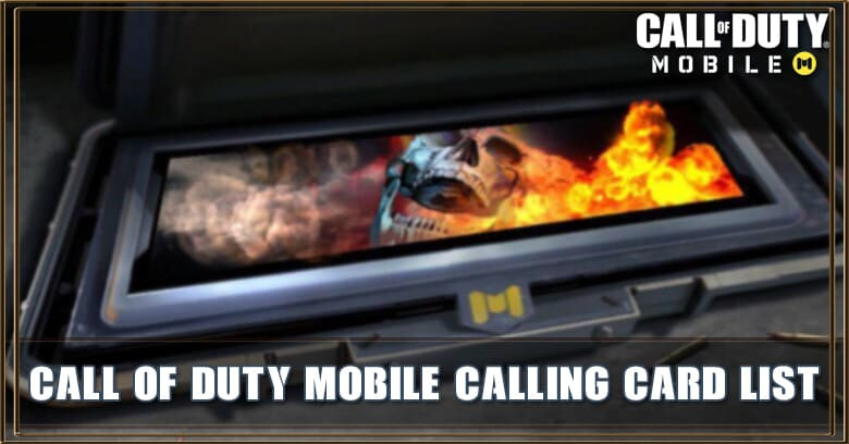 Call of Duty Mobile Calling Card List