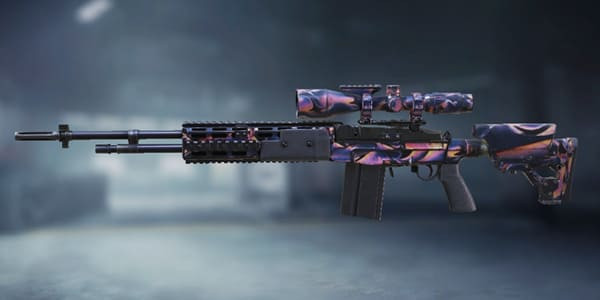 M21 EBR Oil Spill skin in Call of Duty Mobile.