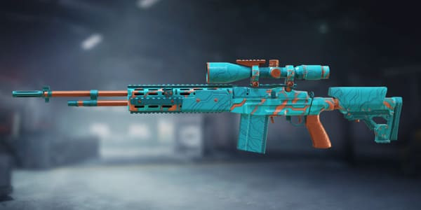 M21 EBR Turquoise skin in Call of Duty Mobile.