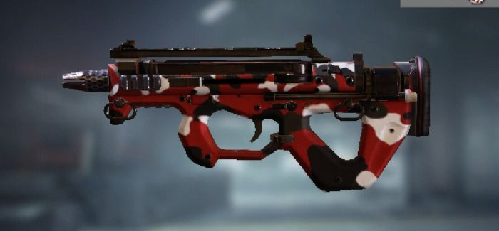 PDW-57 SMG Skin: Red in Call of Duty Mobile.