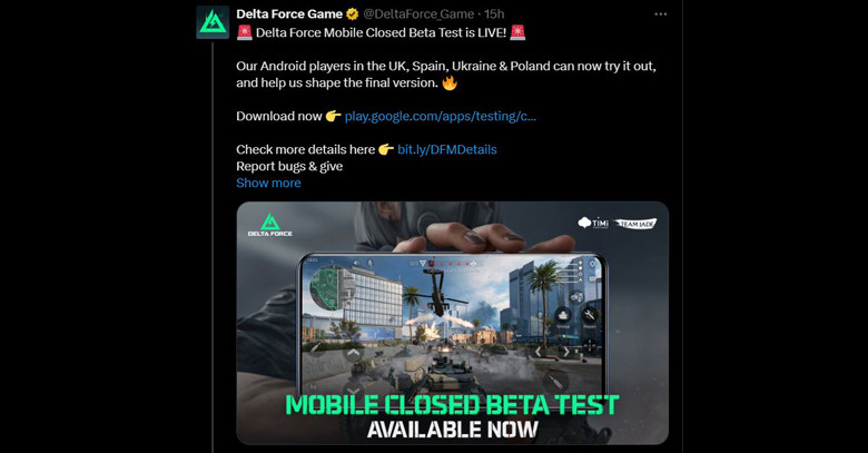 Delta Force Mobile Closed Beta Regions - zilliongamer