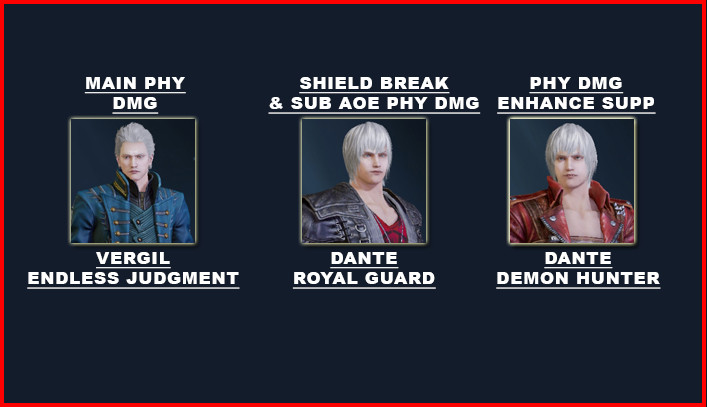 Vergil Endless Judgment Team Lineup | Devil May Cry: Peak of Combat