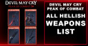 Devil May Cry: Peak of Combat Weapons List (Hellish)