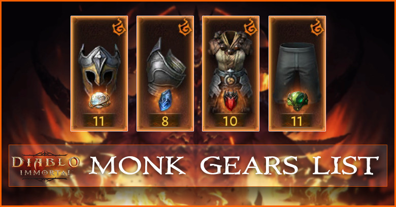 Monk Gears List - All Legendary Gears
