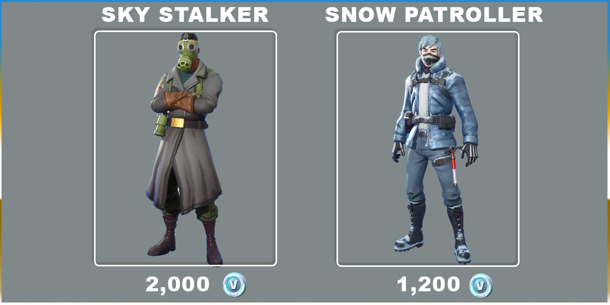 SKY STALKER & SNOW PATROLLER Fortnite outfit skins - zilliongamer