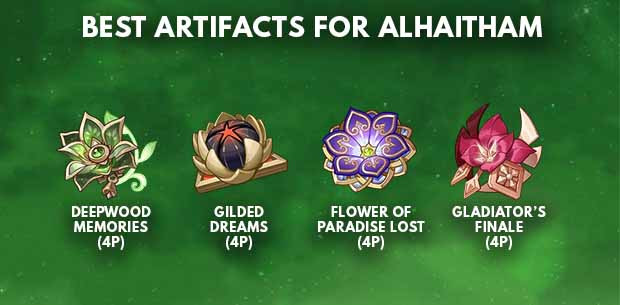 Genshin Impact Alhaitham Best 5 Stars Artifacts - zilliongamer
