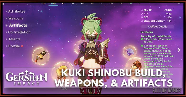 Kuki Shinobu Build, Weapons, & Artifacts