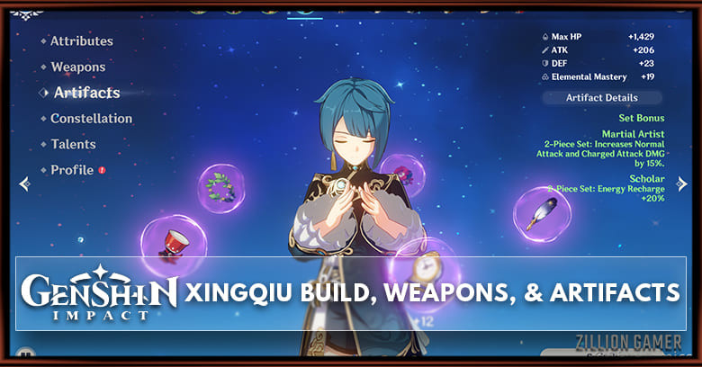 Xingqiu Build, Weapons, & Artifacts