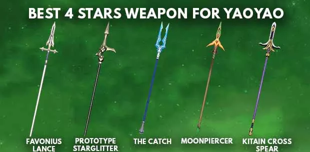 Genshin Impact Yaoyao Best 4 Stars Weapons Polearm - zilliongamer