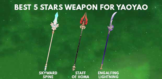 Genshin Impact Yaoyao Best 5 Stars Weapons Polearm - zilliongamer