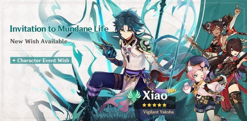 Xiao Banner 4 Stars Character Genshin Impact - zilliongamer