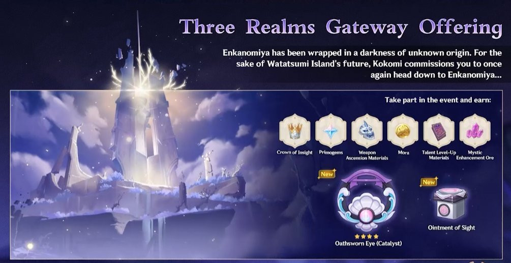 Genshin Impact 2.5 Event : Three Realms Gateway Offering - zilliongamer