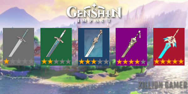 Genshin Impact Swords Weapons List - zilliongamer