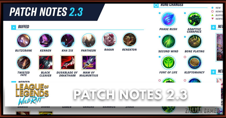 League of Legends Wild Rift Patch Notes 2.3