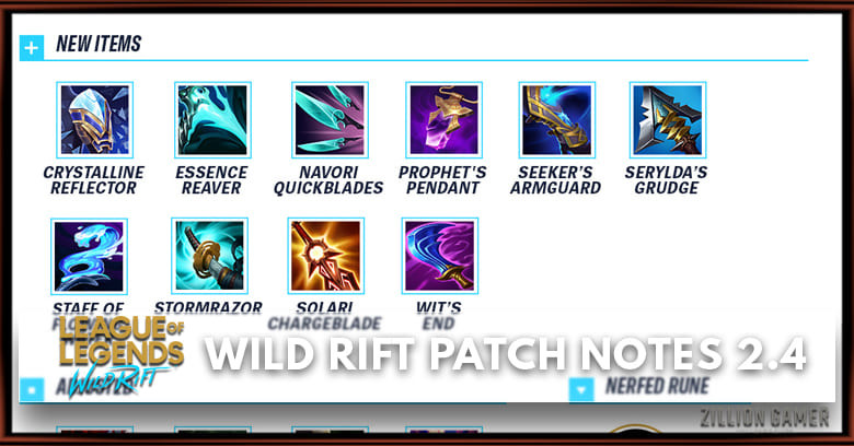League of Legends Wild Rift Patch Notes 2.4