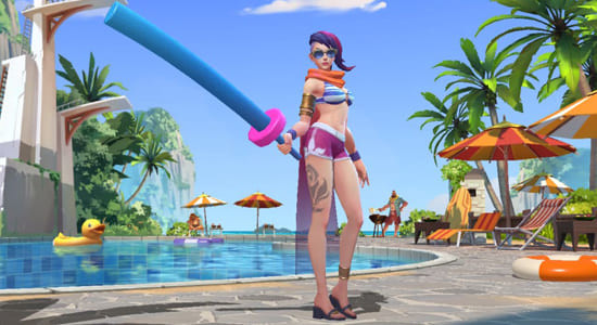 League of Legends Wild Rift Pool Party Fiora skins