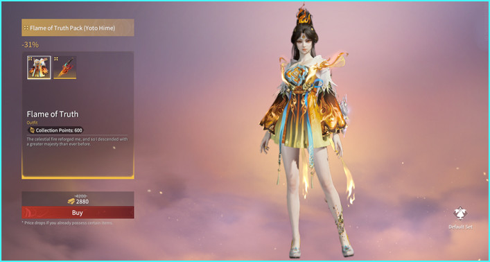 Flame of Truth Pack Yoto Hime Outfit Skin Naraka Bladepoint - zilliongamer