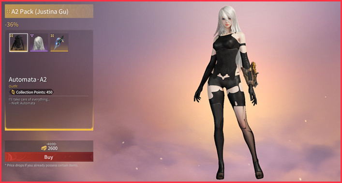 Automata A2 Justina Gu skin Naraka Bladepoint - zilliongamer