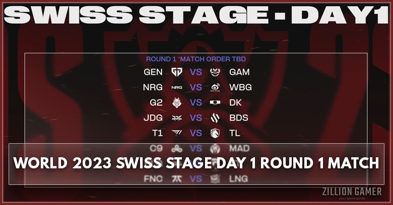 LoL World 2023 Championship Swiss Stage Day 1 Match Order Date & Time