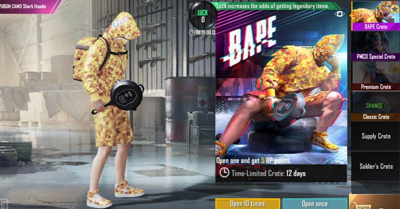 BAPE X PUBGM New Outfit and Backpack in PUBG MOBILE 