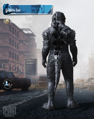 Back View of Godzilla Suit in PUBG MOBILE.