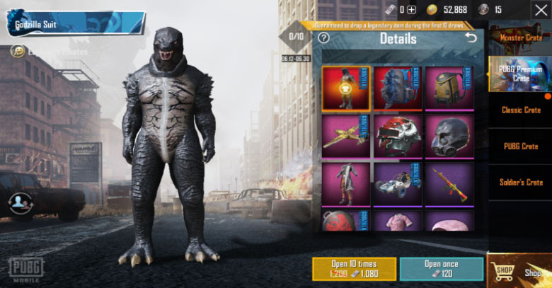 Godzilla Suit Skin Pubg Mobile