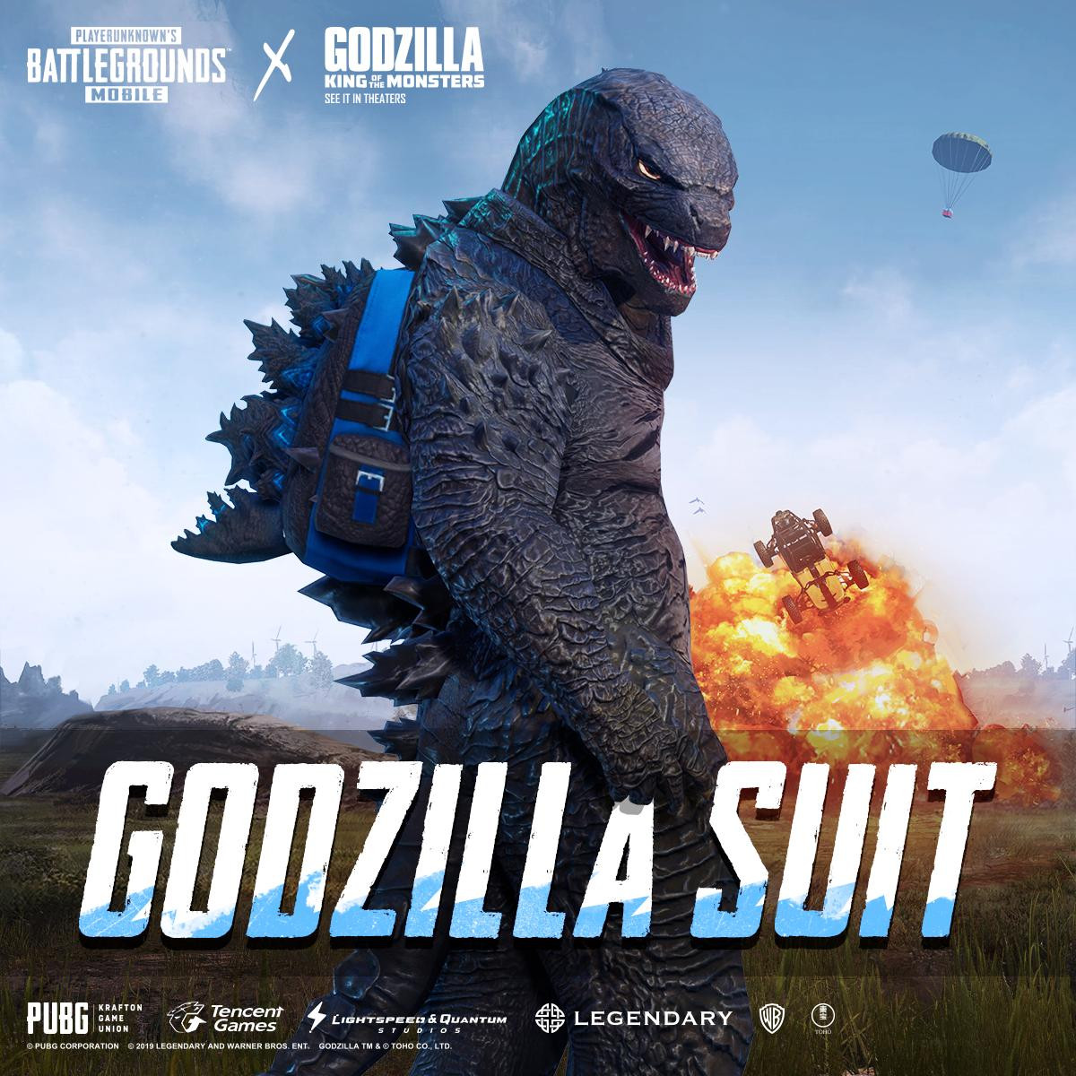 Preview the skin - Godzilla Suit in PUBG MOBILE from front to back here.