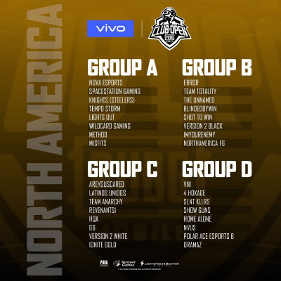 All Team from North America Region that will compete in PUBG Mobile Club Open 2019