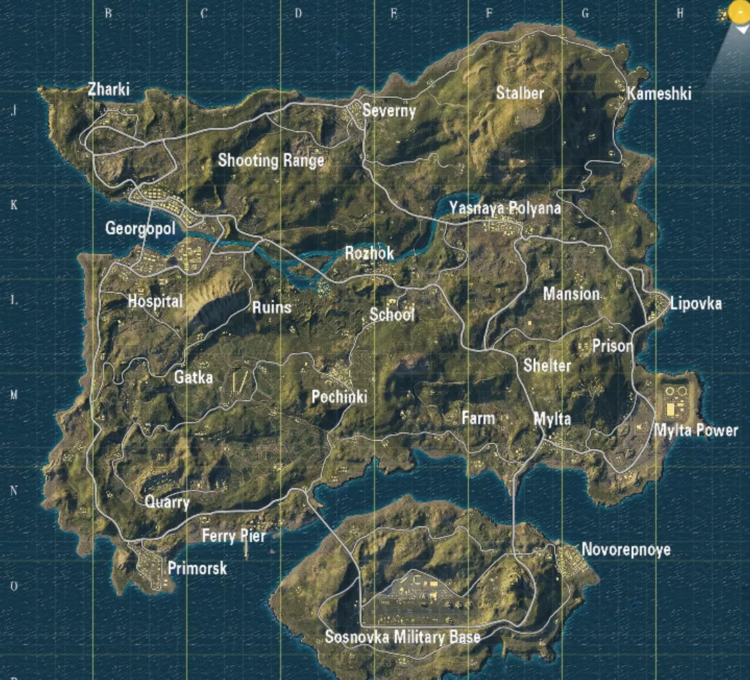 ERANGEL MAP overview in PUBG MOBILE - zilliongamer your game guide