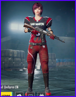 Red Football Uniform Outfit Skin Pubg Mobile - zilliongamer