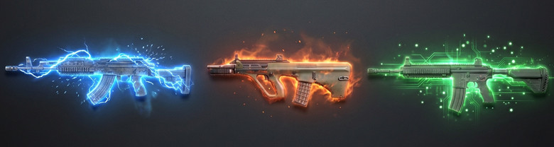 PUBG Mobile Top 3 Assault Rifles Comparison of top-ranked PUBG Mobile Assault Rifles 2026: M762, AUG, and M146.