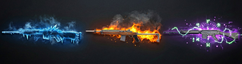 PUBG Mobile Top 3 DMRs Comparison of top-ranked PUBG Mobile DMR 2026: SLR, Mini14, and SKS.