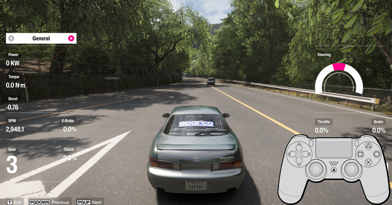 Dualshock 4 Settings in Forza Horizon 6 Dualshock 4 Controller Settings guide for FH6.
