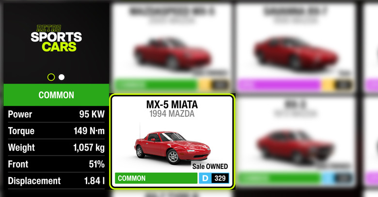 1994 MX-5 Miata | Forza Horizon 6 Forza Horizon 6 car: MX-5 Miata.