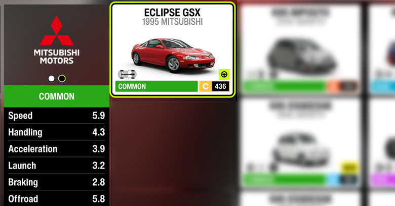 Eclipse GSX | Forza Horizon 6 FH6 Car tune: 1995 Mitsubishi Eclipse GSX.