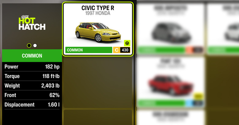 1997 Honda Civic Type-R | Forza Horizon 6 FH6 Car: 1997 Honda Civic Type R.