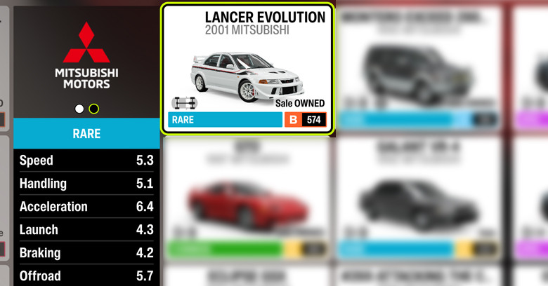 2001 Evo VI GSR | Forza Horizon 6 Fh6 2001 Mitsubishi Lancer Evolution VI GSR TM.